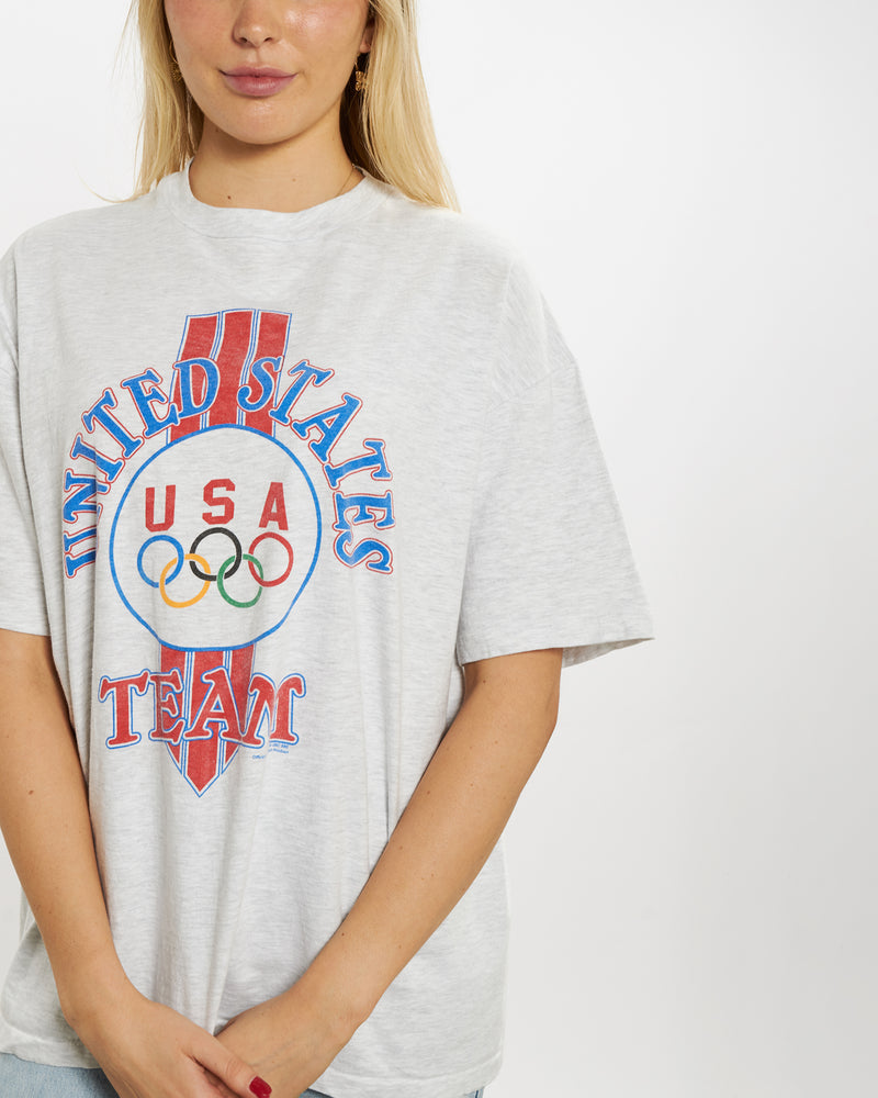 Vintage 90s USA Olympic Team Tee <br>M , The Real Deal , newtown, sydney, australia, thrift store, opshop, preloved, secondhand, sustainable, retro, antique, 70s, 80s, 90s, 2000s, 00s, fashion, clothing, streetwear, trendy, garment, style, boutique, store, shop, archive, sale, cheap, best, top