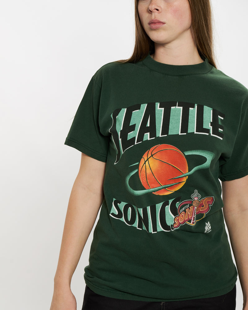 Vintage 90s NBA Seattle Sonics Tee <br>M , The Real Deal , newtown, sydney, australia, thrift store, opshop, preloved, secondhand, sustainable, retro, antique, 70s, 80s, 90s, 2000s, 00s, fashion, clothing, streetwear, trendy, garment, style, boutique, store, shop, archive, sale, cheap, best, top