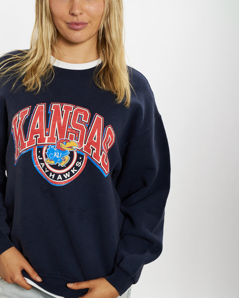 Vintage 90s NCAA University of Kansas Jayhawks Sweatshirt <br>M , The Real Deal , newtown, sydney, australia, thrift store, opshop, preloved, secondhand, sustainable, retro, antique, 70s, 80s, 90s, 2000s, 00s, fashion, clothing, streetwear, trendy, garment, style, boutique, store, shop, archive, sale, cheap, best, top