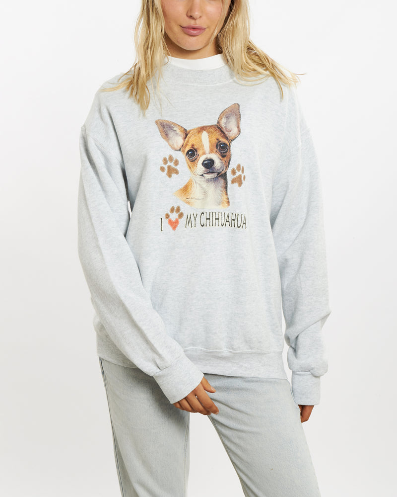 Vintage 90s I Love My Chihuahua Sweatshirt <br>M , The Real Deal , newtown, sydney, australia, thrift store, opshop, preloved, secondhand, sustainable, retro, antique, 70s, 80s, 90s, 2000s, 00s, fashion, clothing, streetwear, trendy, garment, style, boutique, store, shop, archive, sale, cheap, best, top