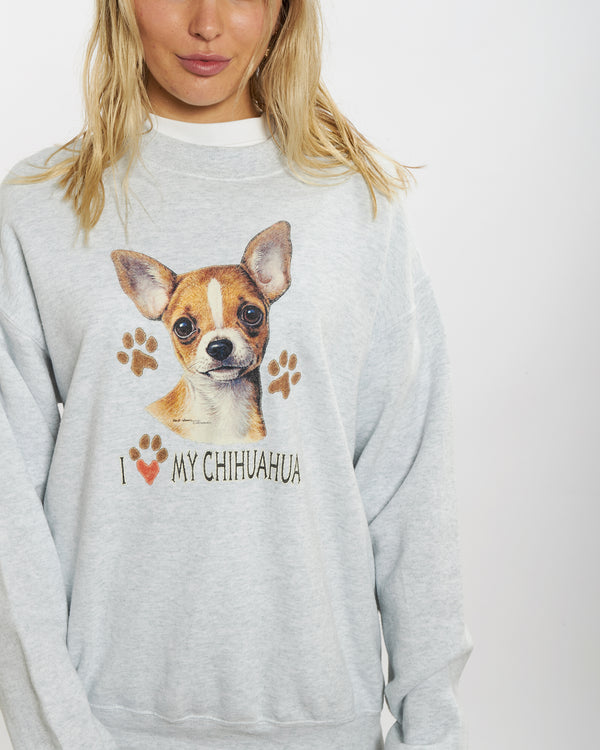 Vintage 90s I Love My Chihuahua Sweatshirt <br>M , The Real Deal , newtown, sydney, australia, thrift store, opshop, preloved, secondhand, sustainable, retro, antique, 70s, 80s, 90s, 2000s, 00s, fashion, clothing, streetwear, trendy, garment, style, boutique, store, shop, archive, sale, cheap, best, top