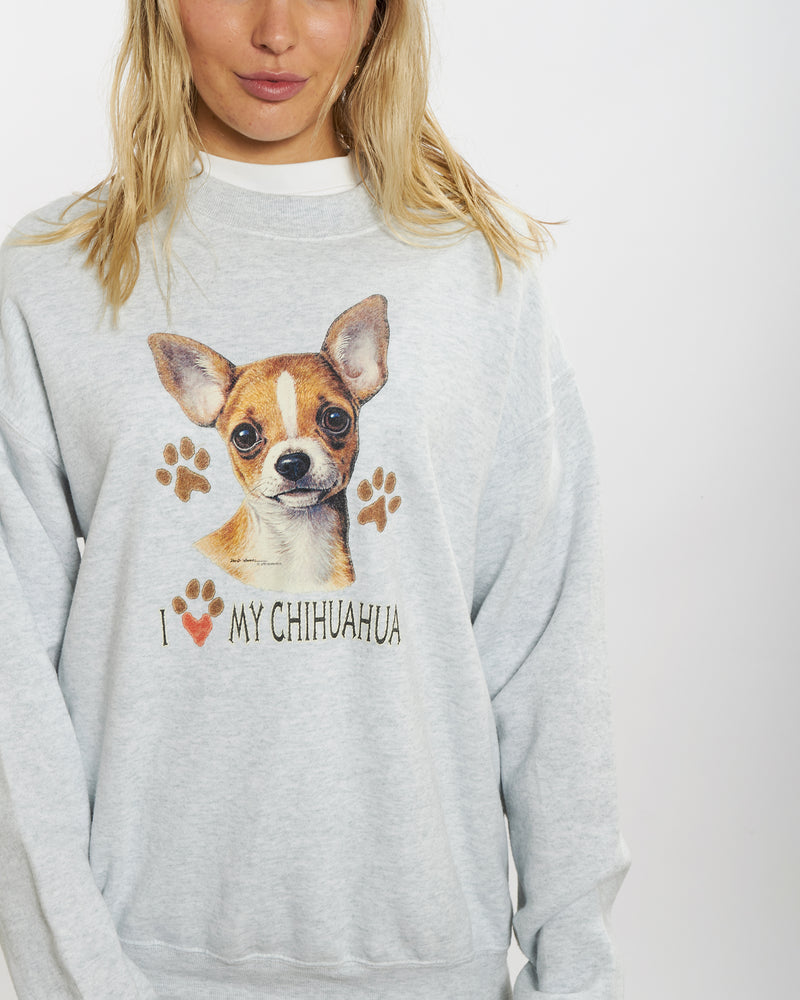 Vintage 90s I Love My Chihuahua Sweatshirt <br>M , The Real Deal , newtown, sydney, australia, thrift store, opshop, preloved, secondhand, sustainable, retro, antique, 70s, 80s, 90s, 2000s, 00s, fashion, clothing, streetwear, trendy, garment, style, boutique, store, shop, archive, sale, cheap, best, top