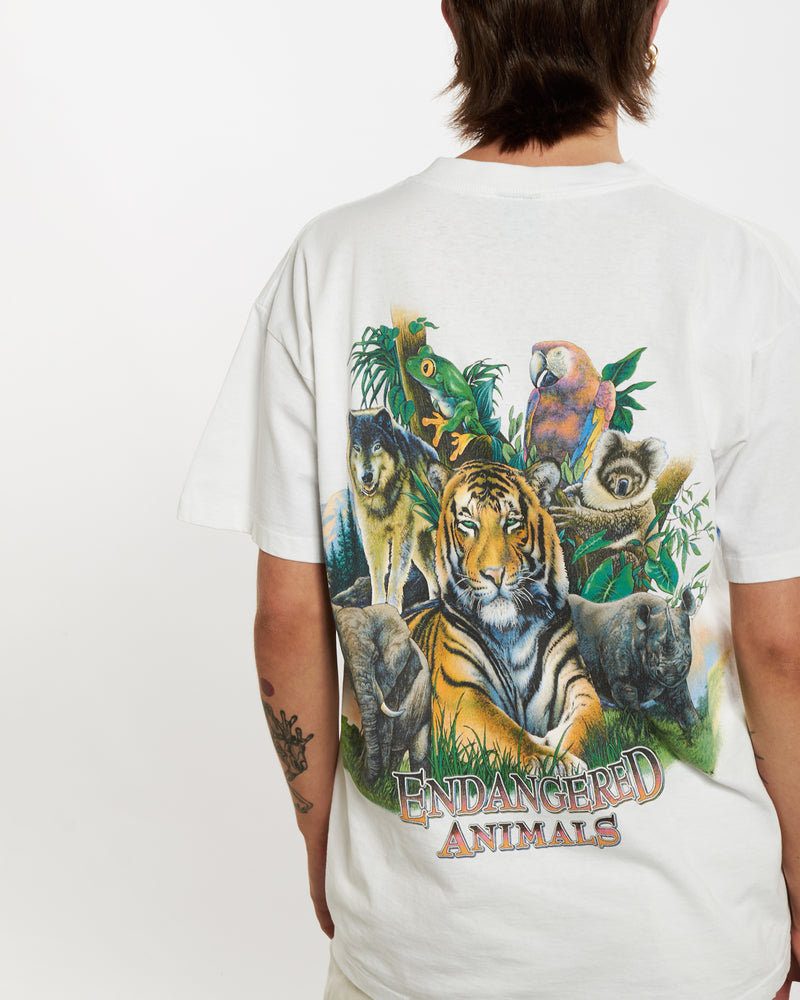 Vintage 90s Endangered Animals Tee <br>M