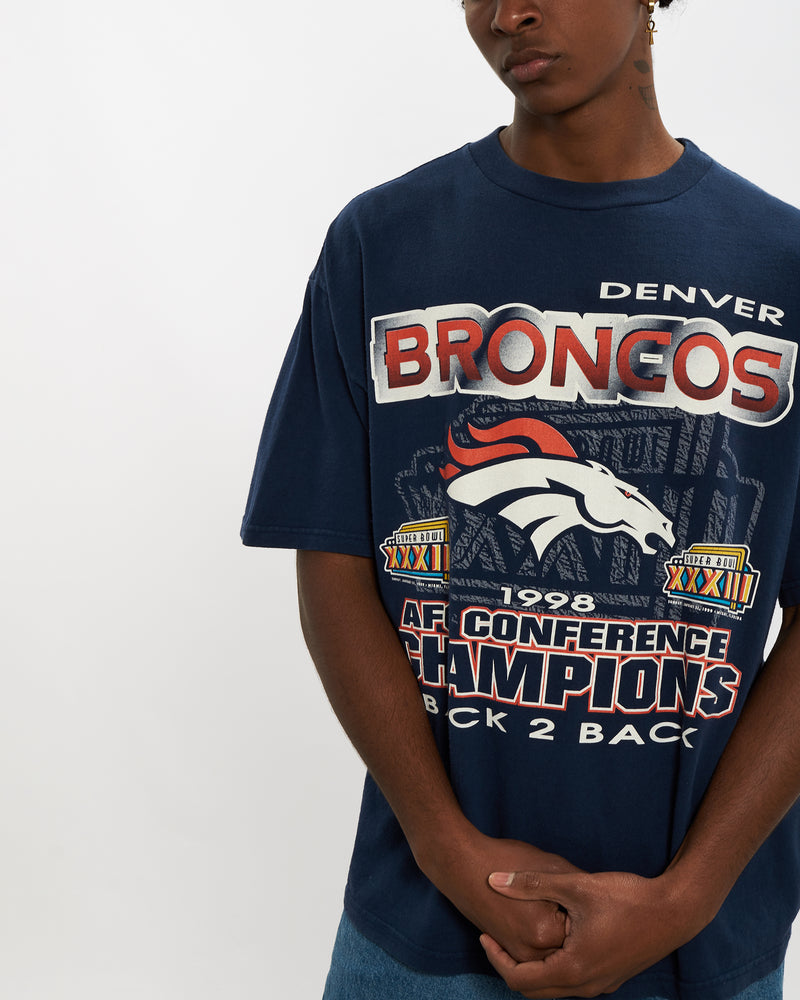 Vintage 1999 NFL Denver Broncos Super Bowl Tee <br>L , The Real Deal , newtown, sydney, australia, thrift store, opshop, preloved, secondhand, sustainable, retro, antique, 70s, 80s, 90s, 2000s, 00s, fashion, clothing, streetwear, trendy, garment, style, boutique, store, shop, archive, sale, cheap, best, top