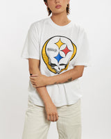 Vintage 90s NFL Pittsburgh Steelers Tee <br>M , The Real Deal , newtown, sydney, australia, thrift store, opshop, preloved, secondhand, sustainable, retro, antique, 70s, 80s, 90s, 2000s, 00s, fashion, clothing, streetwear, trendy, garment, style, boutique, store, shop, archive, sale, cheap, best, top