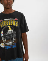 Vintage 1995 NFL Pittsburgh Steelers Tee <br>L , The Real Deal , newtown, sydney, australia, thrift store, opshop, preloved, secondhand, sustainable, retro, antique, 70s, 80s, 90s, 2000s, 00s, fashion, clothing, streetwear, trendy, garment, style, boutique, store, shop, archive, sale, cheap, best, top