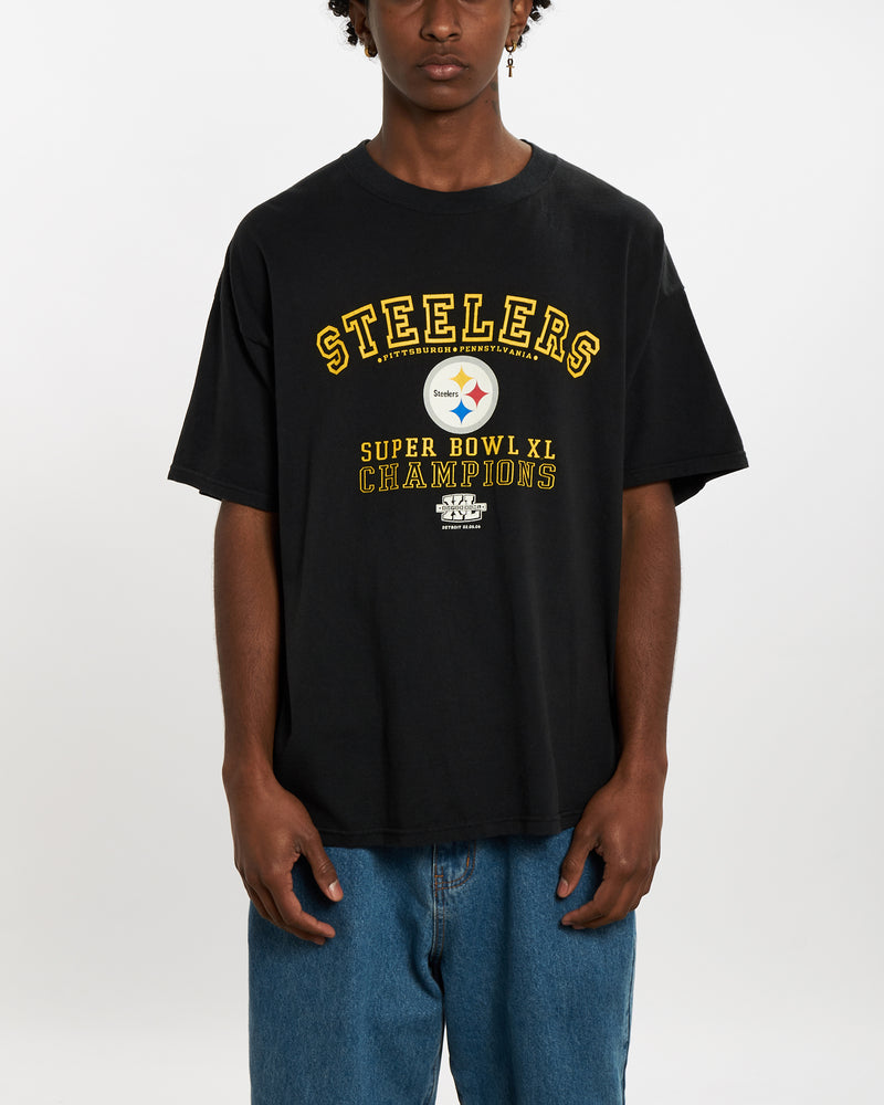 Vintage NFL Pittsburgh Steelers Super Bowl Tee <br>L , The Real Deal , newtown, sydney, australia, thrift store, opshop, preloved, secondhand, sustainable, retro, antique, 70s, 80s, 90s, 2000s, 00s, fashion, clothing, streetwear, trendy, garment, style, boutique, store, shop, archive, sale, cheap, best, top