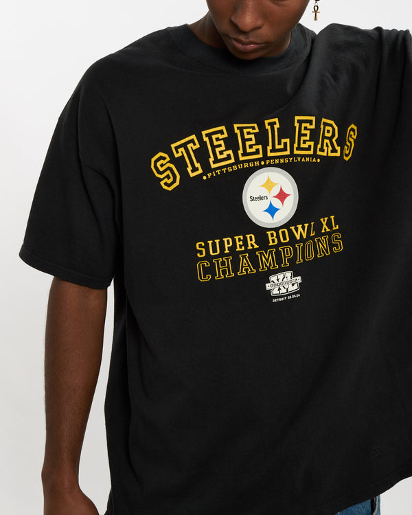 Vintage NFL Pittsburgh Steelers Super Bowl Tee <br>L , The Real Deal , newtown, sydney, australia, thrift store, opshop, preloved, secondhand, sustainable, retro, antique, 70s, 80s, 90s, 2000s, 00s, fashion, clothing, streetwear, trendy, garment, style, boutique, store, shop, archive, sale, cheap, best, top