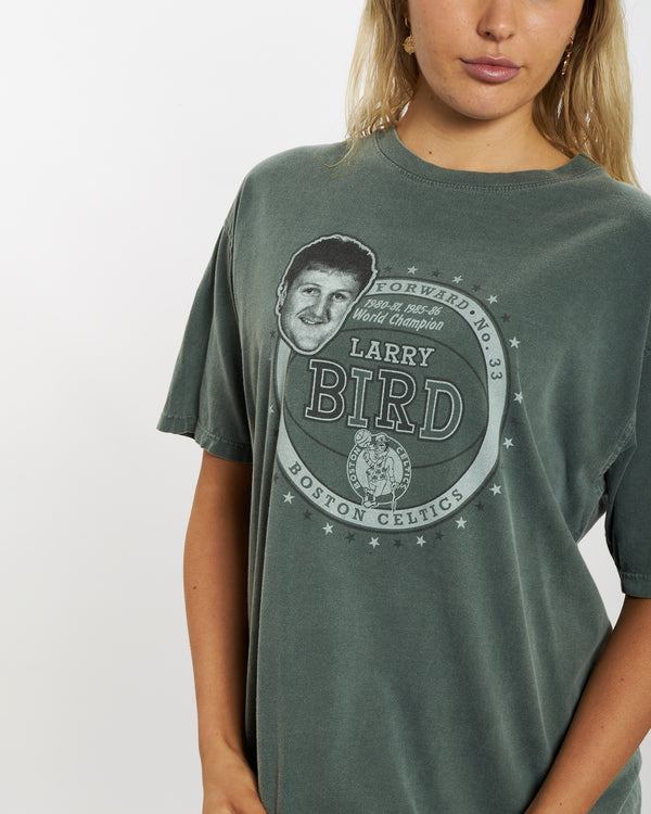 Vintage NBA Boston Celtics 'Larry Bird' Tee <br>M , The Real Deal , newtown, sydney, australia, thrift store, opshop, preloved, secondhand, sustainable, retro, antique, 70s, 80s, 90s, 2000s, 00s, fashion, clothing, streetwear, trendy, garment, style, boutique, store, shop, archive, sale, cheap, best, top