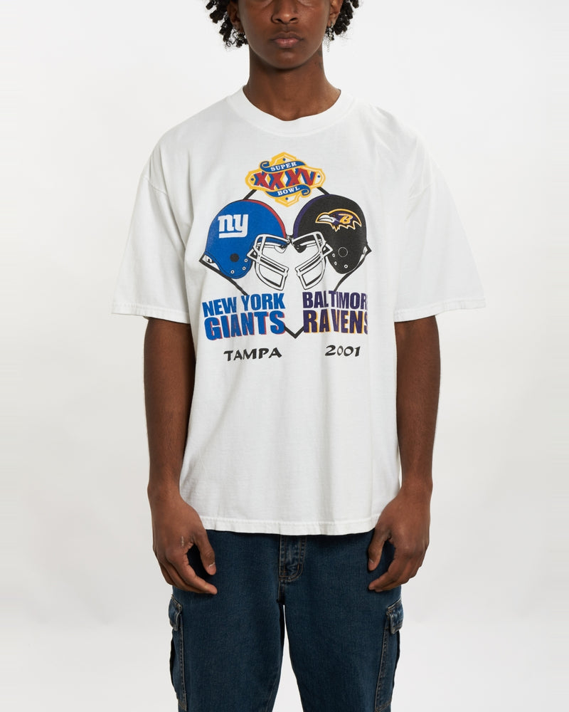 Vintage Giants vs Ravens Super Bowl Tee  <br>L