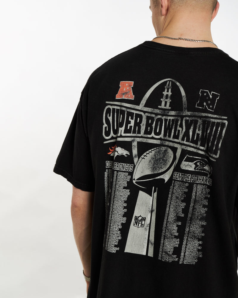 Vintage NFL Super Bowl 'Broncos Vs Seahawks' Tee <br>XL , The Real Deal , newtown, sydney, australia, thrift store, opshop, preloved, secondhand, sustainable, retro, antique, 70s, 80s, 90s, 2000s, 00s, fashion, clothing, streetwear, trendy, garment, style, boutique, store, shop, archive, sale, cheap, best, top