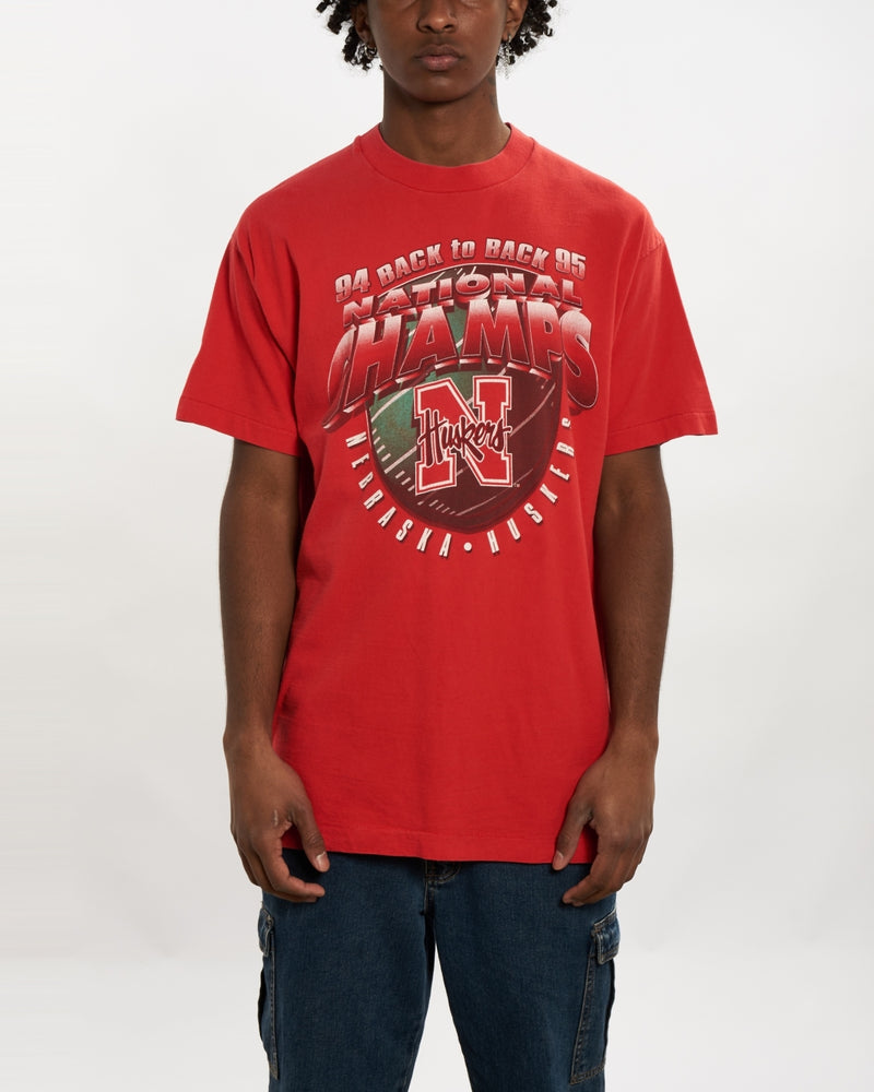 Vintage 1995 NCAA University of Nebraska Huskers Tee <br>L