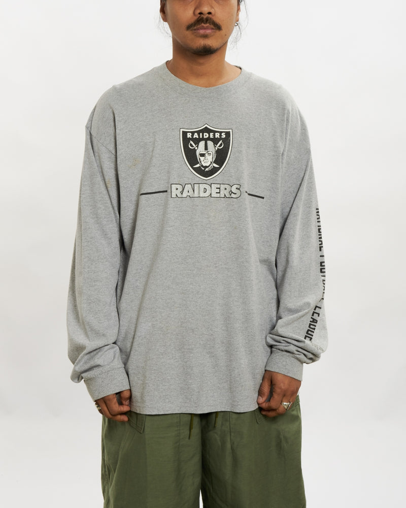 Vintage NFL Los Angeles Raiders Long Sleeve Tee <br>XL , The Real Deal , newtown, sydney, australia, thrift store, opshop, preloved, secondhand, sustainable, retro, antique, 70s, 80s, 90s, 2000s, 00s, fashion, clothing, streetwear, trendy, garment, style, boutique, store, shop, archive, sale, cheap, best, top