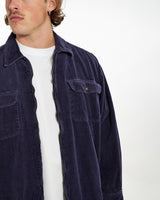 90s Corduroy Zip Up Shirt  <br>XL