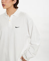 Vintage 90s Nike Long Sleeve Polo Shirt <br>M