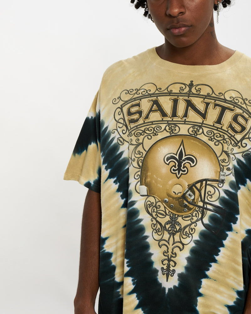 Vintage NFL New Orleans Saints Tee <br>L , The Real Deal , newtown, sydney, australia, thrift store, opshop, preloved, secondhand, sustainable, retro, antique, 70s, 80s, 90s, 2000s, 00s, fashion, clothing, streetwear, trendy, garment, style, boutique, store, shop, archive, sale, cheap, best, top