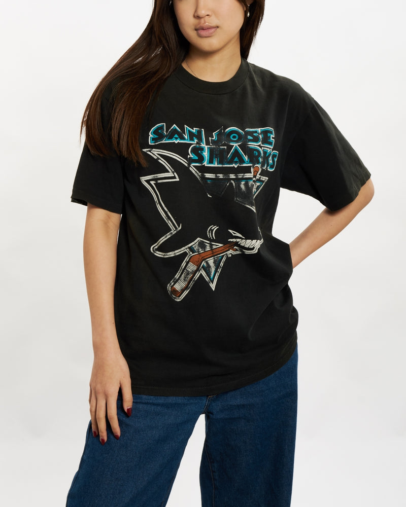 Vintage 90s NHL San Jose Sharks Tee <br>S , The Real Deal , newtown, sydney, australia, thrift store, opshop, preloved, secondhand, sustainable, retro, antique, 70s, 80s, 90s, 2000s, 00s, fashion, clothing, streetwear, trendy, garment, style, boutique, store, shop, archive, sale, cheap, best, top