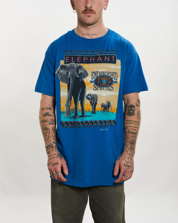 Vintage 90s Nature Elephant Tee <br>L , The Real Deal , newtown, sydney, australia, thrift store, opshop, preloved, secondhand, sustainable, retro, antique, 70s, 80s, 90s, 2000s, 00s, fashion, clothing, streetwear, trendy, garment, style, boutique, store, shop, archive, sale, cheap, best, top