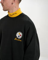 Vintage 90s NFL Pittsburgh Steelers Turtleneck Sweatshirt <br>L , The Real Deal , newtown, sydney, australia, thrift store, opshop, preloved, secondhand, sustainable, retro, antique, 70s, 80s, 90s, 2000s, 00s, fashion, clothing, streetwear, trendy, garment, style, boutique, store, shop, archive, sale, cheap, best, top