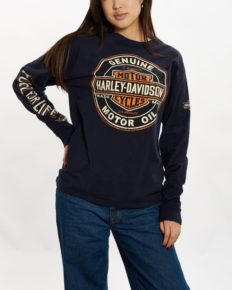 Vintage Harley Davidson Long Sleeve Tee <br>S , The Real Deal , newtown, sydney, australia, thrift store, opshop, preloved, secondhand, sustainable, retro, antique, 70s, 80s, 90s, 2000s, 00s, fashion, clothing, streetwear, trendy, garment, style, boutique, store, shop, archive, sale, cheap, best, top