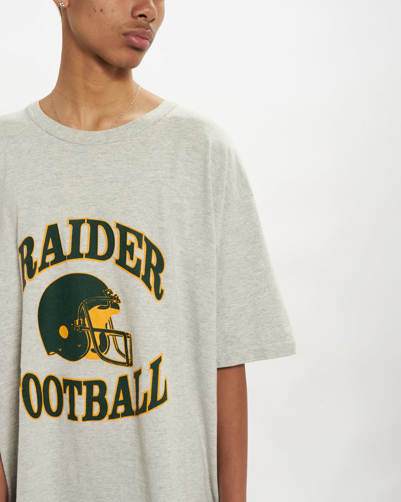 Vintage 90s Raider Football Tee <br>L , The Real Deal , newtown, sydney, australia, thrift store, opshop, preloved, secondhand, sustainable, retro, antique, 70s, 80s, 90s, 2000s, 00s, fashion, clothing, streetwear, trendy, garment, style, boutique, store, shop, archive, sale, cheap, best, top