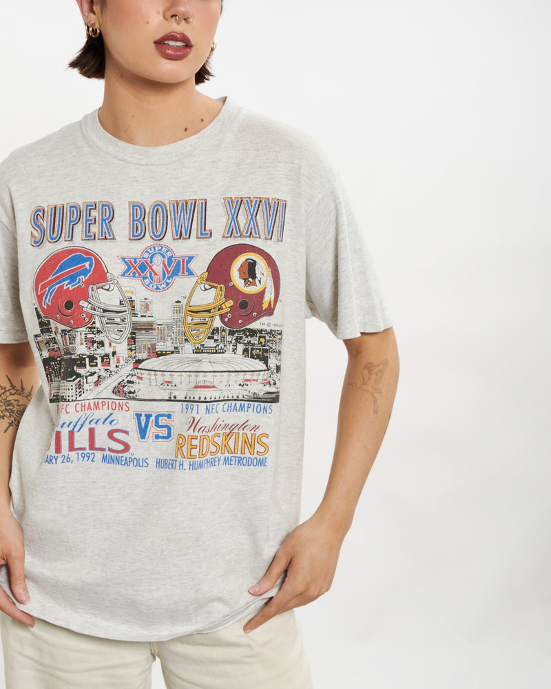 Vintage 1991 NFL Bills vs Redskins Super Bowl Tee <br>M , The Real Deal , newtown, sydney, australia, thrift store, opshop, preloved, secondhand, sustainable, retro, antique, 70s, 80s, 90s, 2000s, 00s, fashion, clothing, streetwear, trendy, garment, style, boutique, store, shop, archive, sale, cheap, best, top