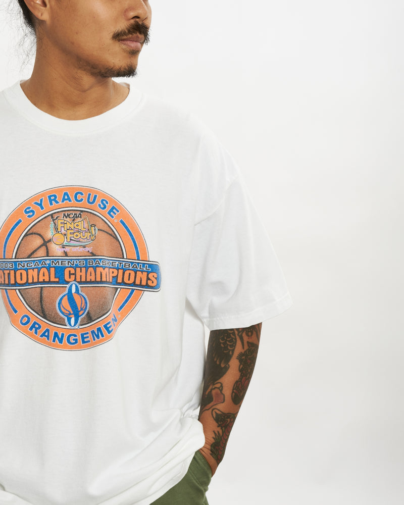 Vintage NCAA Syracuse Orangemen Basketball Tee <br>L , The Real Deal , newtown, sydney, australia, thrift store, opshop, preloved, secondhand, sustainable, retro, antique, 70s, 80s, 90s, 2000s, 00s, fashion, clothing, streetwear, trendy, garment, style, boutique, store, shop, archive, sale, cheap, best, top