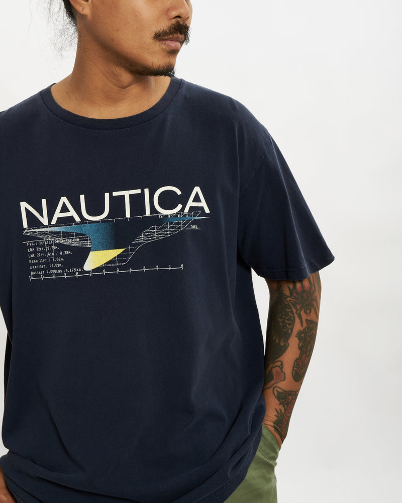 Vintage Nautica Tee <br>L , The Real Deal , newtown, sydney, australia, thrift store, opshop, preloved, secondhand, sustainable, retro, antique, 70s, 80s, 90s, 2000s, 00s, fashion, clothing, streetwear, trendy, garment, style, boutique, store, shop, archive, sale, cheap, best, top