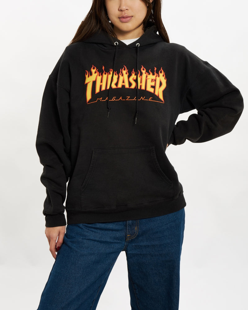 Vintage 90s Thrasher Hooded Sweatshirt <br>S , The Real Deal , newtown, sydney, australia, thrift store, opshop, preloved, secondhand, sustainable, retro, antique, 70s, 80s, 90s, 2000s, 00s, fashion, clothing, streetwear, trendy, garment, style, boutique, store, shop, archive, sale, cheap, best, top