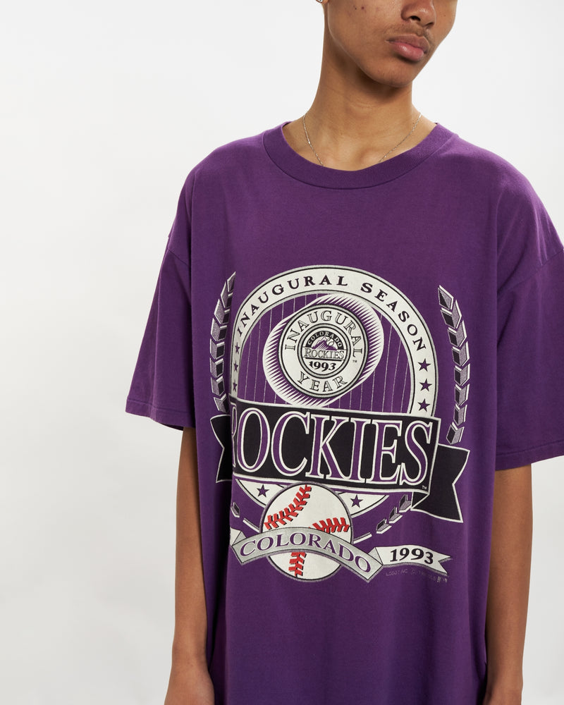 Vintage 1993 MLB Colorado Rockies Tee <br>L , The Real Deal , newtown, sydney, australia, thrift store, opshop, preloved, secondhand, sustainable, retro, antique, 70s, 80s, 90s, 2000s, 00s, fashion, clothing, streetwear, trendy, garment, style, boutique, store, shop, archive, sale, cheap, best, top