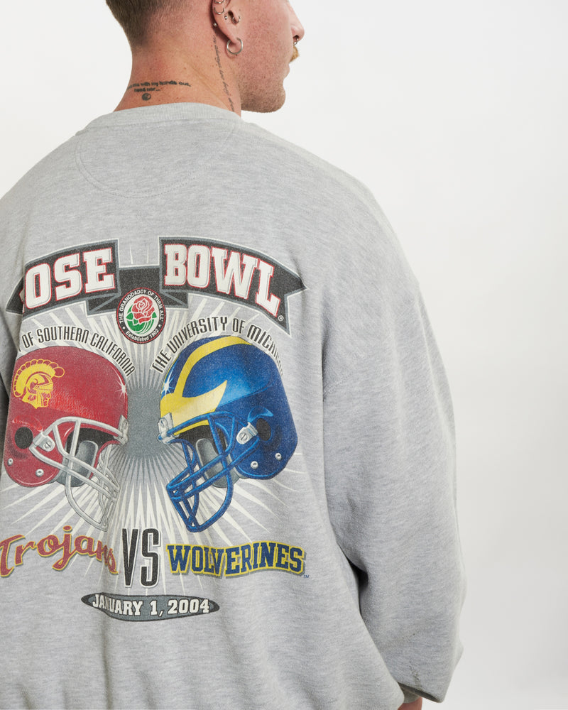 Vintage NCAA California vs Michigan Rose Bowl Sweatshirt <br>L , The Real Deal , newtown, sydney, australia, thrift store, opshop, preloved, secondhand, sustainable, retro, antique, 70s, 80s, 90s, 2000s, 00s, fashion, clothing, streetwear, trendy, garment, style, boutique, store, shop, archive, sale, cheap, best, top