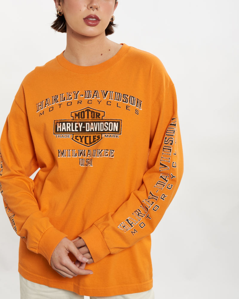 Vintage Harley Davidson Long Sleeve Tee <br>M , The Real Deal , newtown, sydney, australia, thrift store, opshop, preloved, secondhand, sustainable, retro, antique, 70s, 80s, 90s, 2000s, 00s, fashion, clothing, streetwear, trendy, garment, style, boutique, store, shop, archive, sale, cheap, best, top