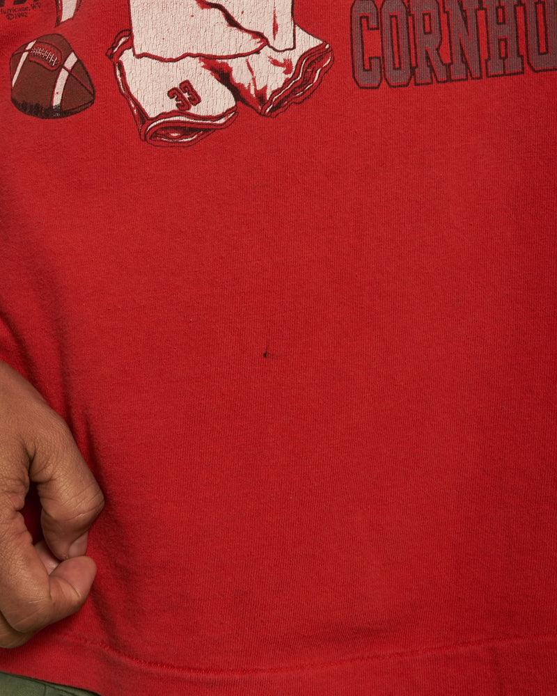 Vintage 1992 NCAA University of Nebraska Huskers Tee <br>L