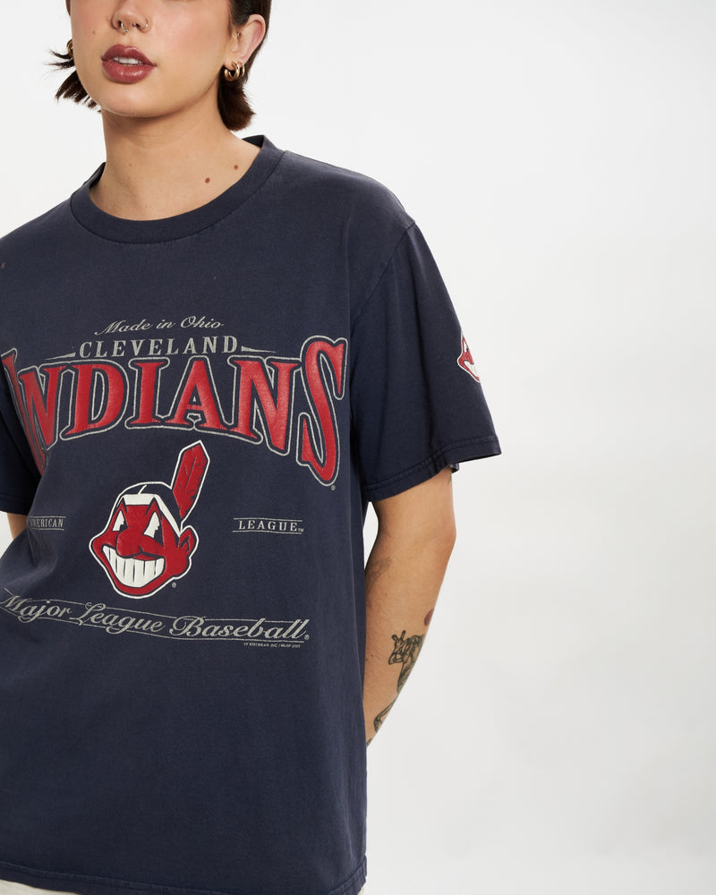 Vintage MLB Cleveland Indians Tee <br>M , The Real Deal , newtown, sydney, australia, thrift store, opshop, preloved, secondhand, sustainable, retro, antique, 70s, 80s, 90s, 2000s, 00s, fashion, clothing, streetwear, trendy, garment, style, boutique, store, shop, archive, sale, cheap, best, top