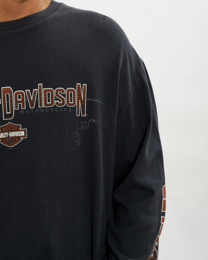 Vintage Harley Davidson Long Sleeve Tee <br>L , The Real Deal , newtown, sydney, australia, thrift store, opshop, preloved, secondhand, sustainable, retro, antique, 70s, 80s, 90s, 2000s, 00s, fashion, clothing, streetwear, trendy, garment, style, boutique, store, shop, archive, sale, cheap, best, top