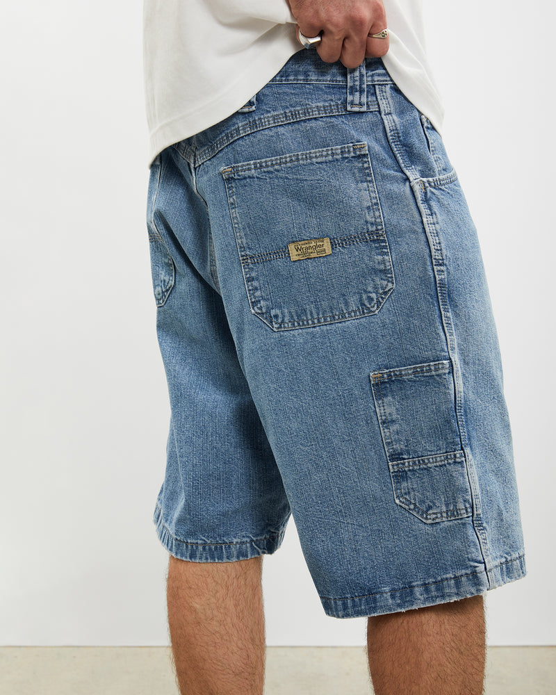 Vintage Wrangler Denim Carpenter Shorts <br>34" , The Real Deal , newtown, sydney, australia, thrift store, opshop, preloved, secondhand, sustainable, retro, antique, 70s, 80s, 90s, 2000s, 00s, fashion, clothing, streetwear, trendy, garment, style, boutique, store, shop, archive, sale, cheap, best, top