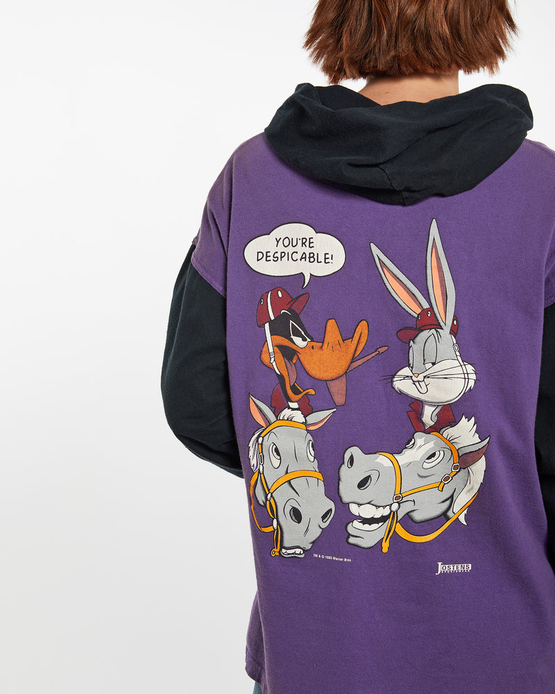 Vintage 1993 Looney Tunes Hooded Sweatshirt <br>M