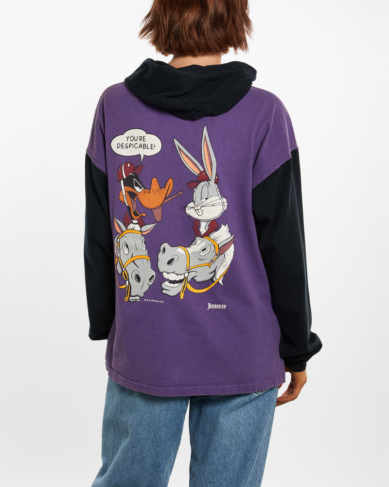 Vintage 1993 Looney Tunes Hooded Sweatshirt <br>M , The Real Deal , newtown, sydney, australia, thrift store, opshop, preloved, secondhand, sustainable, retro, antique, 70s, 80s, 90s, 2000s, 00s, fashion, clothing, streetwear, trendy, garment, style, boutique, store, shop, archive, sale, cheap, best, top