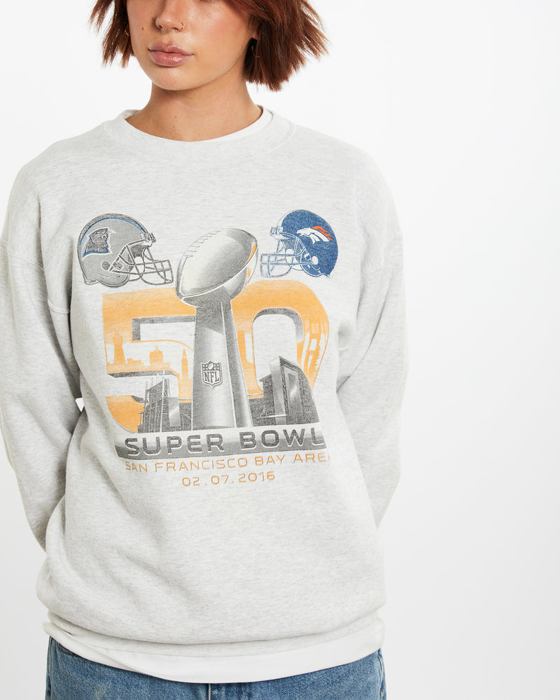 Vintage Panthers v Broncos Super Bowl Sweatshirt <br>M , The Real Deal , newtown, sydney, australia, thrift store, opshop, preloved, secondhand, sustainable, retro, antique, 70s, 80s, 90s, 2000s, 00s, fashion, clothing, streetwear, trendy, garment, style, boutique, store, shop, archive, sale, cheap, best, top