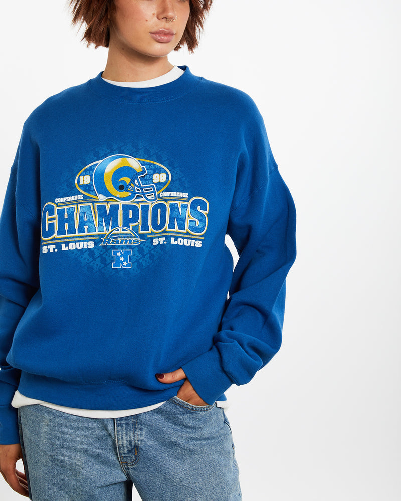 Vintage 1999 NFL St. Louis Rams Sweatshirt <br>M , The Real Deal , newtown, sydney, australia, thrift store, opshop, preloved, secondhand, sustainable, retro, antique, 70s, 80s, 90s, 2000s, 00s, fashion, clothing, streetwear, trendy, garment, style, boutique, store, shop, archive, sale, cheap, best, top