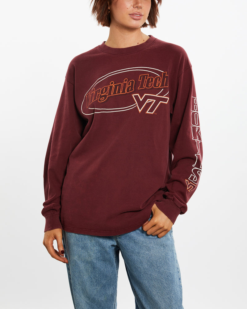 Vintage 90s NCAA Virginia Tech Hokies Long Sleeve Tee <br>M