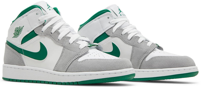 Air Jordan 1 Mid SE GS 'Grey Pine Green'