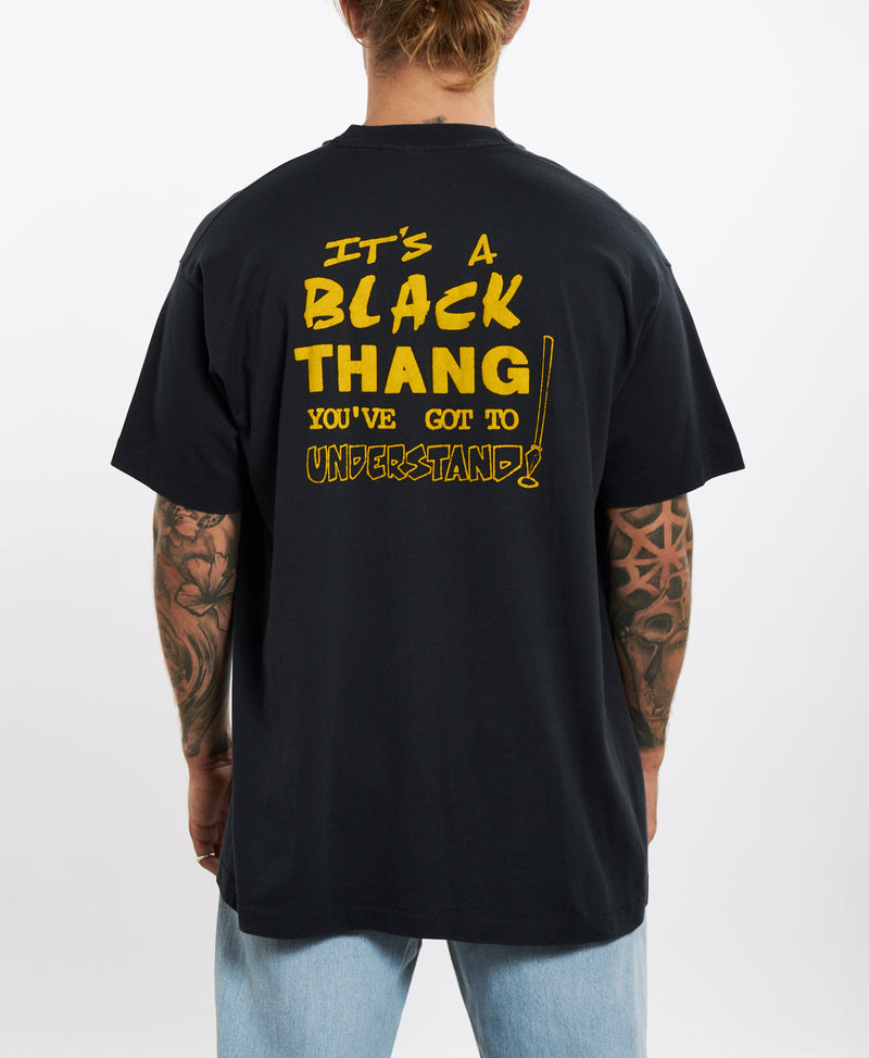 Vintage 90s Nelson Mandela 'It's A Black Thang' Tee <br> , The Real Deal , newtown, sydney, australia, thrift store, opshop, preloved, secondhand, sustainable, retro, antique, 70s, 80s, 90s, 2000s, 00s, fashion, clothing, streetwear, trendy, garment, style, boutique, store, shop, archive, sale, cheap, best, top