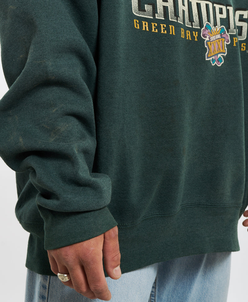 Vintage 90s Super Bowl Green Bay Packers Sweatshirt <br>XXL