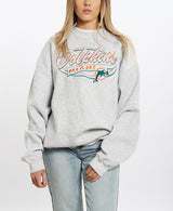 Vintage 90s Miami Dolphins Embroidered Sweatshirt <br>M , The Real Deal , newtown, sydney, australia, thrift store, opshop, preloved, secondhand, sustainable, retro, antique, 70s, 80s, 90s, 2000s, 00s, fashion, clothing, streetwear, trendy, garment, style, boutique, store, shop, archive, sale, cheap, best, top