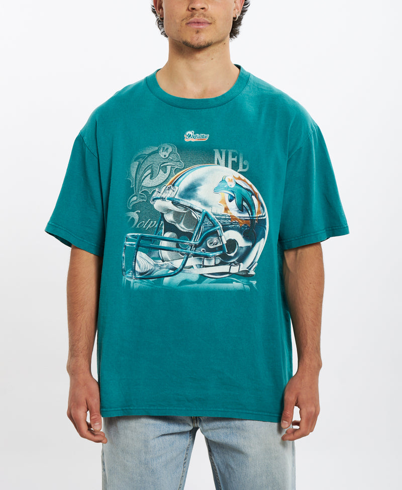 Vintage 90s Miami Dolphins Tee <br>L , The Real Deal , newtown, sydney, australia, thrift store, opshop, preloved, secondhand, sustainable, retro, antique, 70s, 80s, 90s, 2000s, 00s, fashion, clothing, streetwear, trendy, garment, style, boutique, store, shop, archive, sale, cheap, best, top