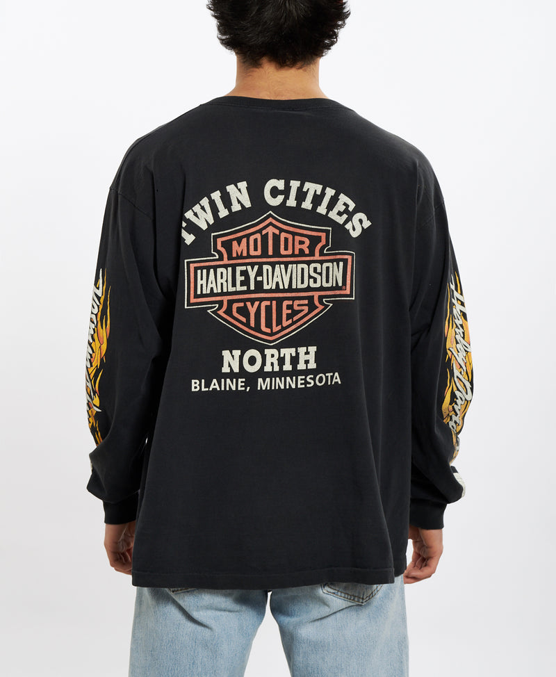 Vintage 90s Harley Davidson 'Blaine, Minnesota' Long Sleeve Tee <br>L