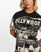 Vintage 90s Hollywood California All Over Print Tee <br>XS , The Real Deal , newtown, sydney, australia, thrift store, opshop, preloved, secondhand, sustainable, retro, antique, 70s, 80s, 90s, 2000s, 00s, fashion, clothing, streetwear, trendy, garment, style, boutique, store, shop, archive, sale, cheap, best, top