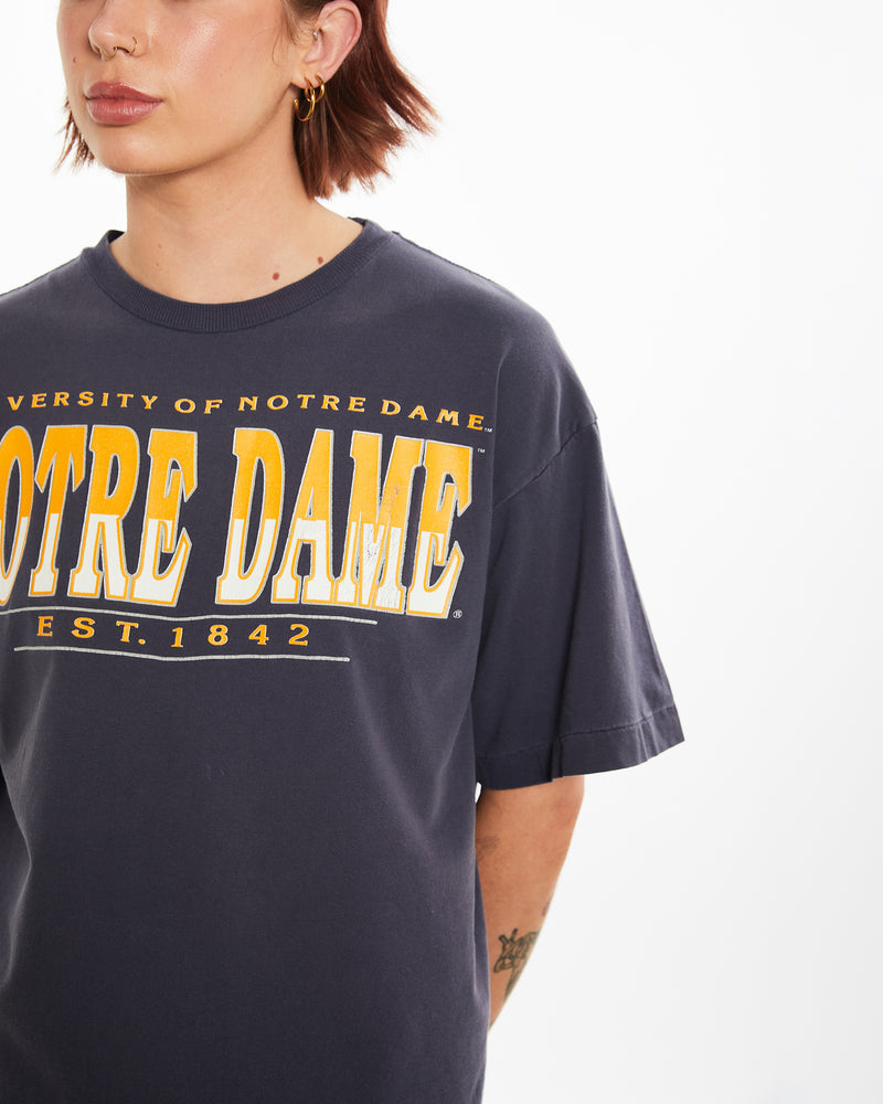 Vintage 90s University Of Notre Dame Tee <br>M , The Real Deal , newtown, sydney, australia, thrift store, opshop, preloved, secondhand, sustainable, retro, antique, 70s, 80s, 90s, 2000s, 00s, fashion, clothing, streetwear, trendy, garment, style, boutique, store, shop, archive, sale, cheap, best, top