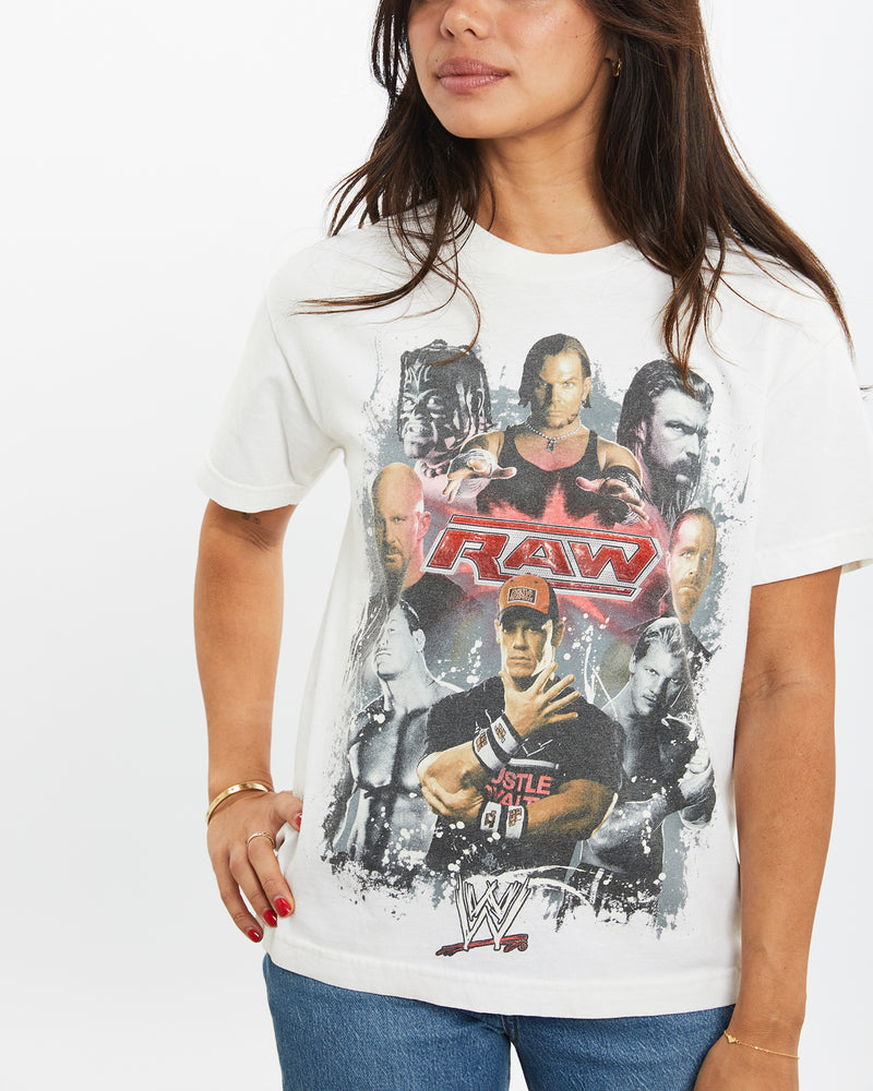 Vintage WWE RAW Wrestling Tee <br>XXS , The Real Deal , newtown, sydney, australia, thrift store, opshop, preloved, secondhand, sustainable, retro, antique, 70s, 80s, 90s, 2000s, 00s, fashion, clothing, streetwear, trendy, garment, style, boutique, store, shop, archive, sale, cheap, best, top